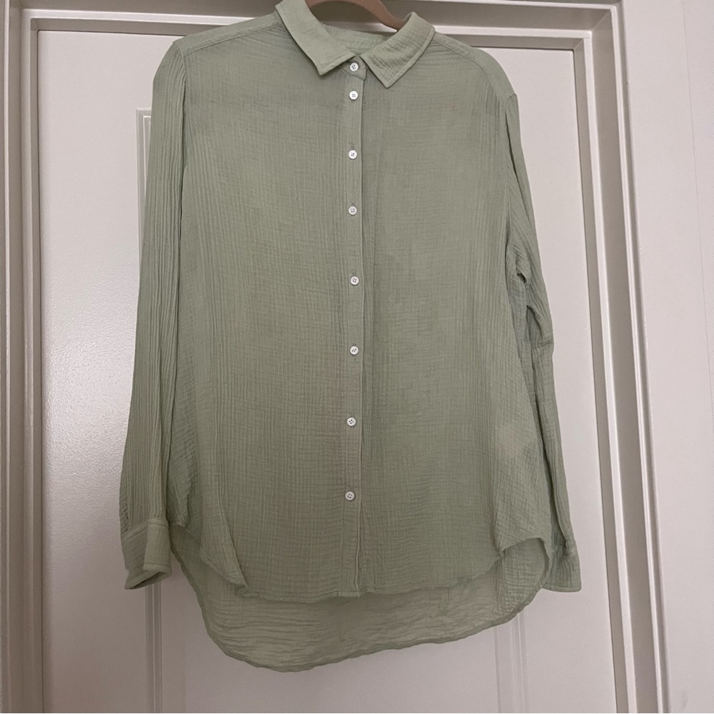 Outerknown Sea Foam Green Button Down